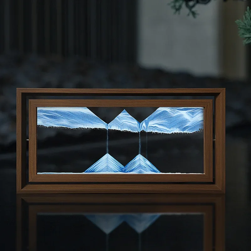 Engraved Wood Frame - 3D вращающийся песочный пейзаж, движущийся песок,