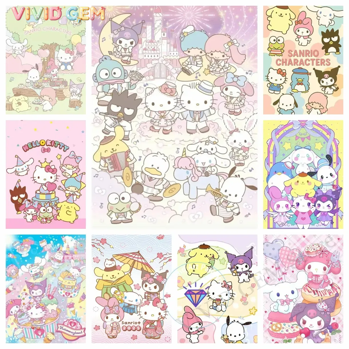 Photo Mosaic Print - Алмазная мозаика из коллекции Sanrio Family,