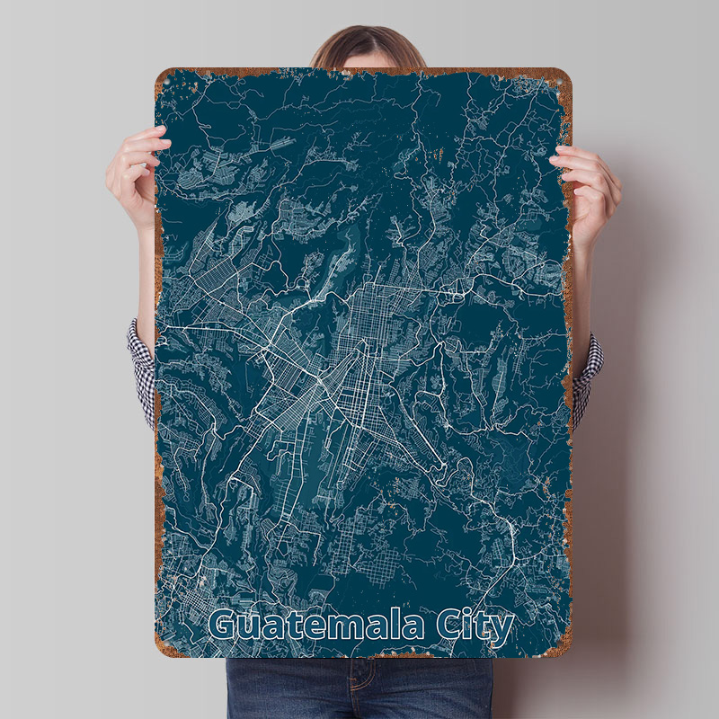 Металлическая табличка-постер  – обзор и цена Custom Map Poster