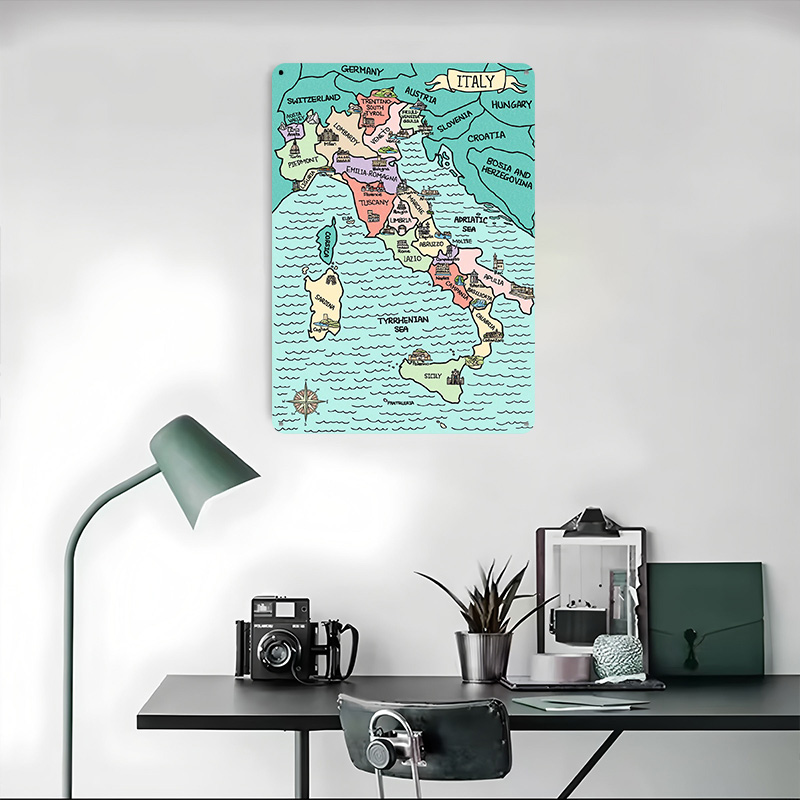 Красочная карта Италии с 3D-те – обзор и цена Custom Map Poster